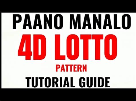 paano manalo sa 4d lotto|BASIC TIPS PARA MY CHANCE MANALO SA 4D LOTTO.